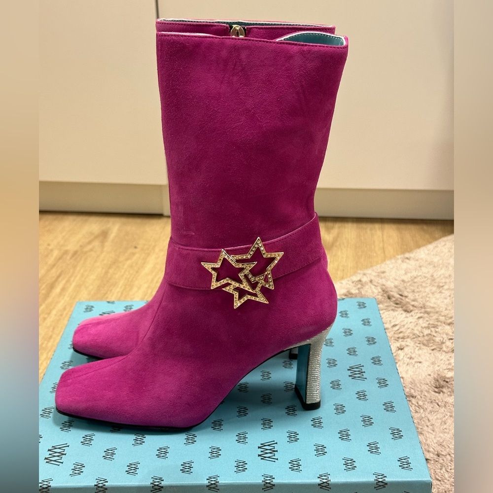 Valentina Rangoni Luigia Pointed Toe Glitter Bootie  size :6,5